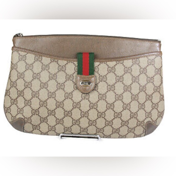 Gucci Monogram Supreme Sherry Web Ophidia Clutch Bag / Conversion Kit / Strap - Picture 7 of 10